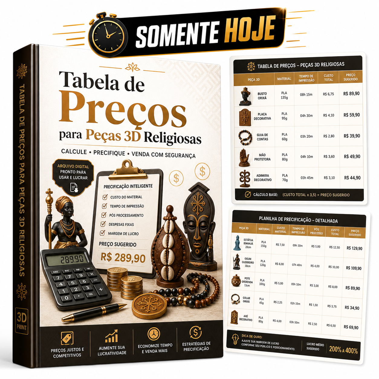 Tabela de Preços para Peças 3D Religiosas