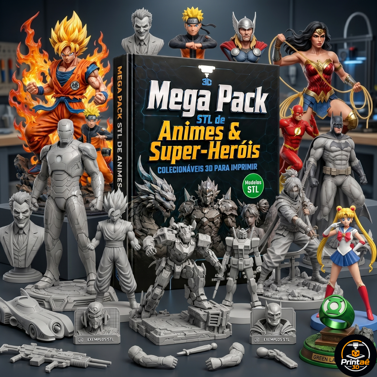 Arquivos STL Exclusivos de Animes e Super-Heróis para Impressão 3D